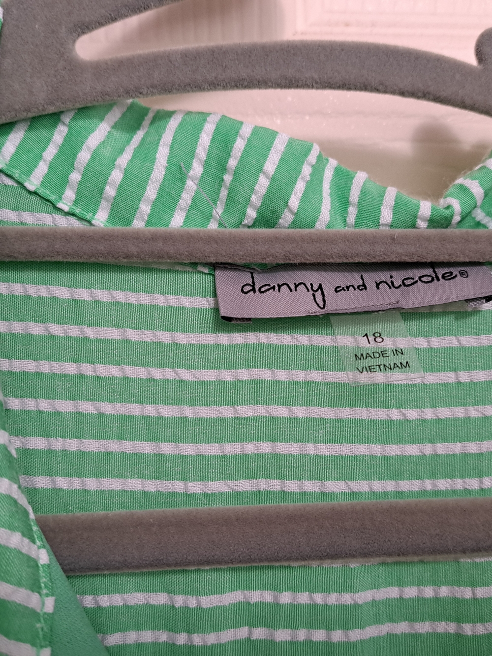Danny & Nicole Green Striped Tiered Maxi Dress - Picture 4 of 4